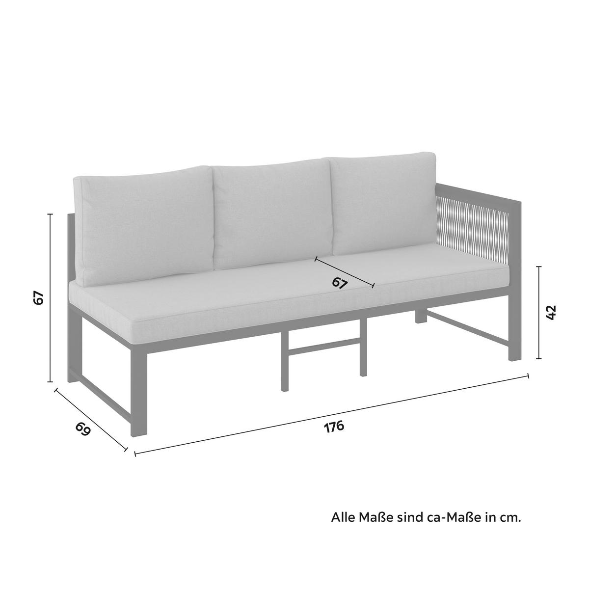 Záhradná sedacia súprava PERGOLINA - sivá/svetlosivá, Modern, kov/textil (194/245cm) - Bessagi Garden