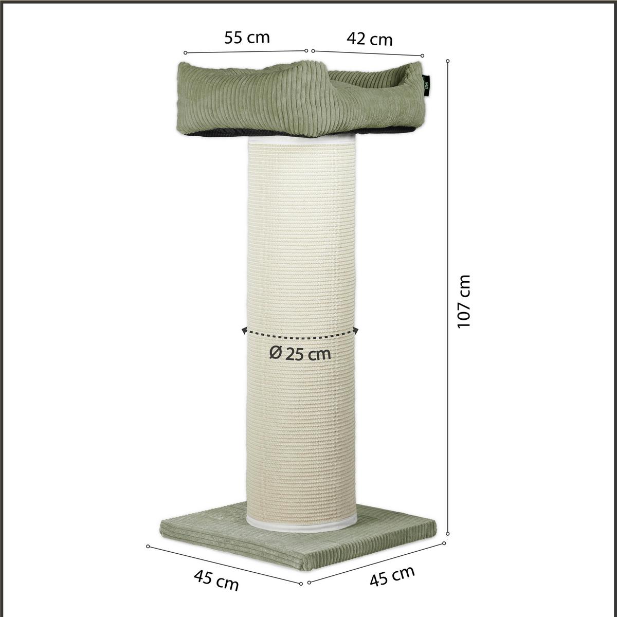 KRATZBAUM CORD SALBEI - Salbeigrün, Basics, Naturmaterialien/Holzwerkstoff (55/45/107cm)