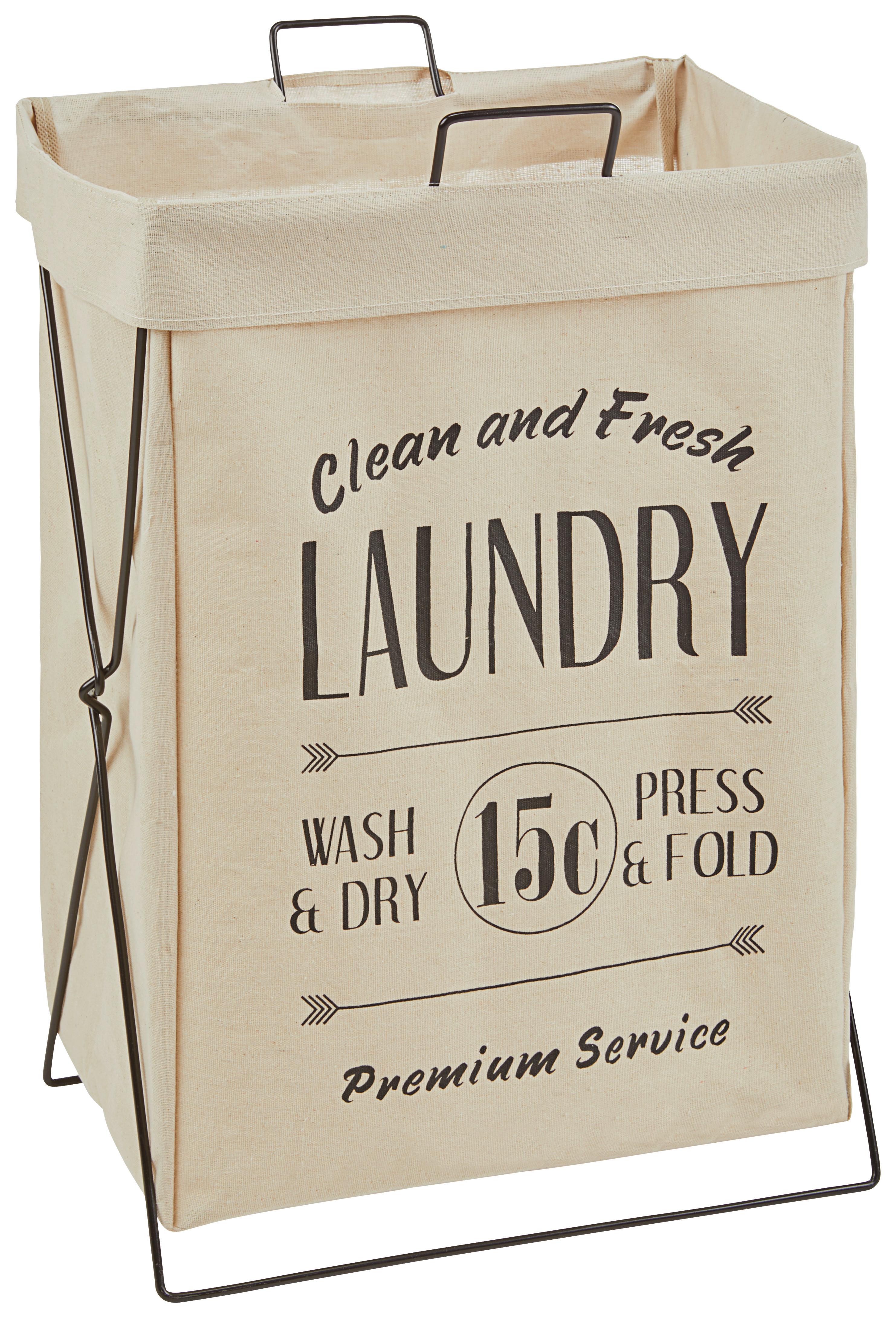 Ruháskosár Dragica Kb. 60l - bézs/fekete, Basics, textil (44/30/63cm) - James Wood