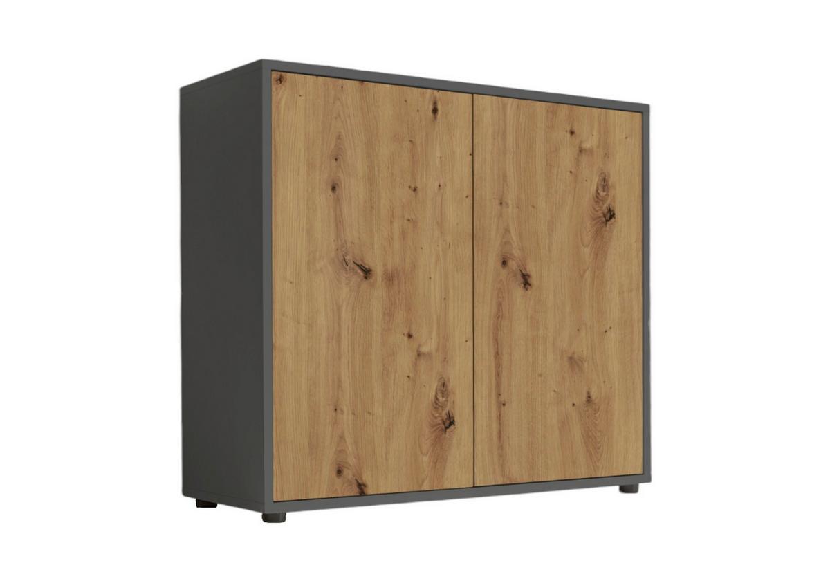 Kommode 79 Cm Mailand, Anthrazit - Anthrazit/Schwarz, MODERN, Holzwerkstoff (79/73/33cm) - MID.YOU