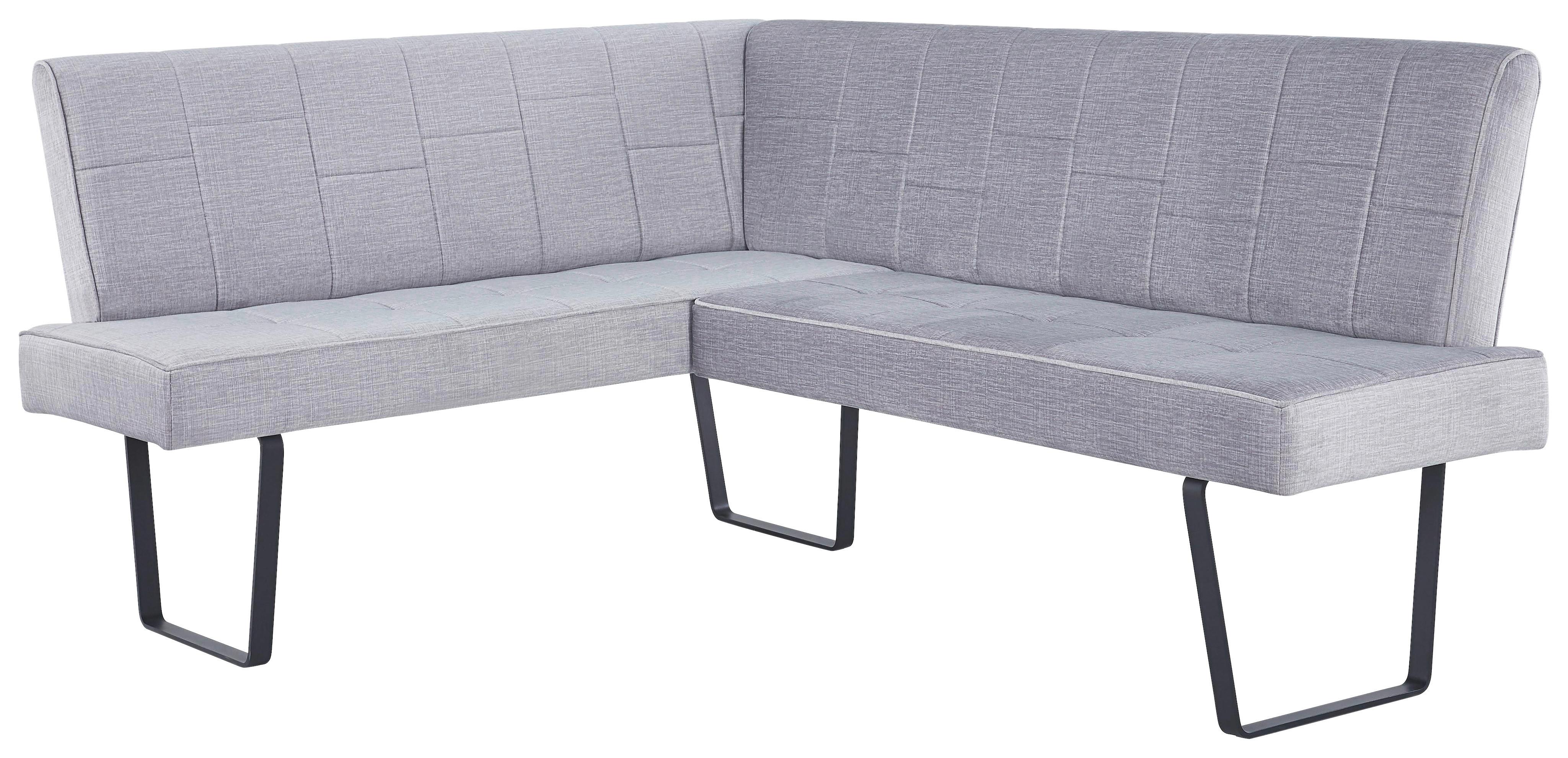 Eckbank Tilos Samt Hellbraun, S: 150x190 cm - Hellbraun/Schwarz, KONVENTIONELL, Textil/Metall (150/190cm) - MID.YOU
