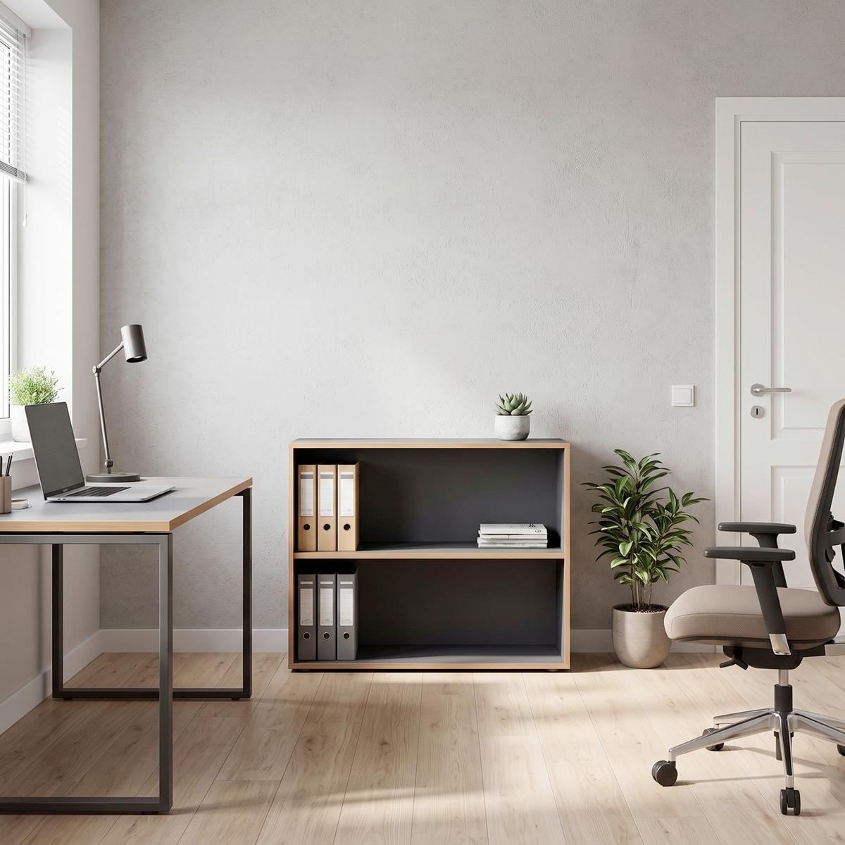 REGÁL NA DOKUMENTY SALIA B100 - černá/antracitová, Design, kompozitní dřevo/plast (100/74/33cm) - P & B