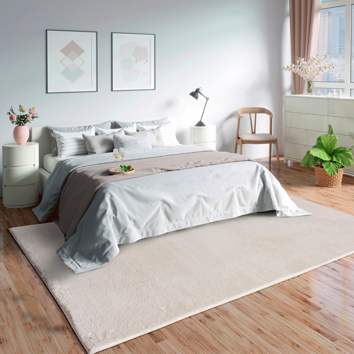 Fellteppich Loft - Creme, KONVENTIONELL, Textil (60/110cm)