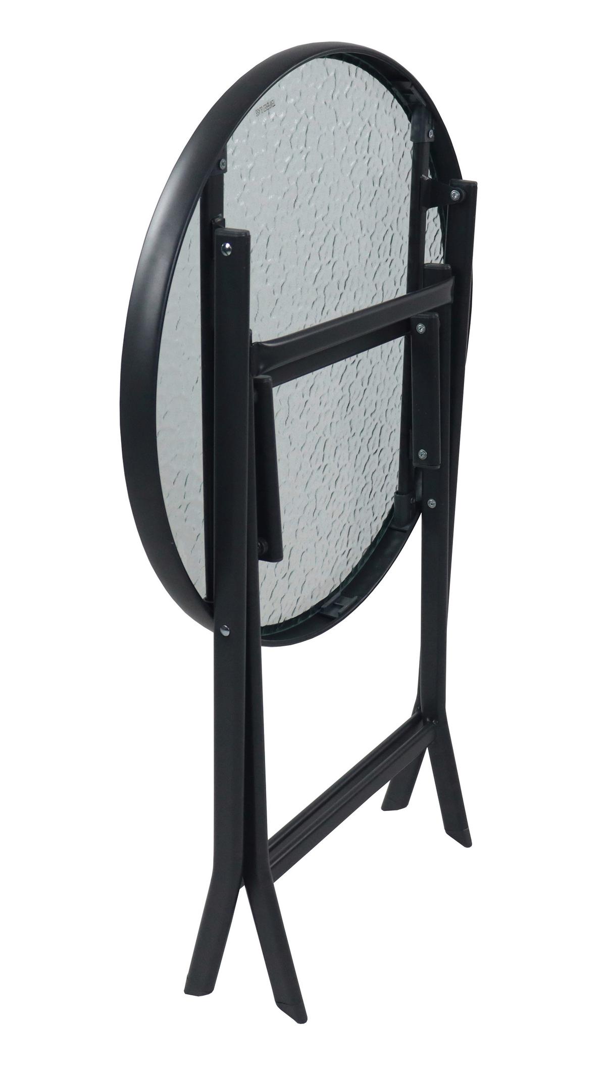 Gartentisch Sonlas L Anthrazit D: 55 cm - Anthrazit, MODERN, Glas/Metall (55/70cm) - MID.YOU