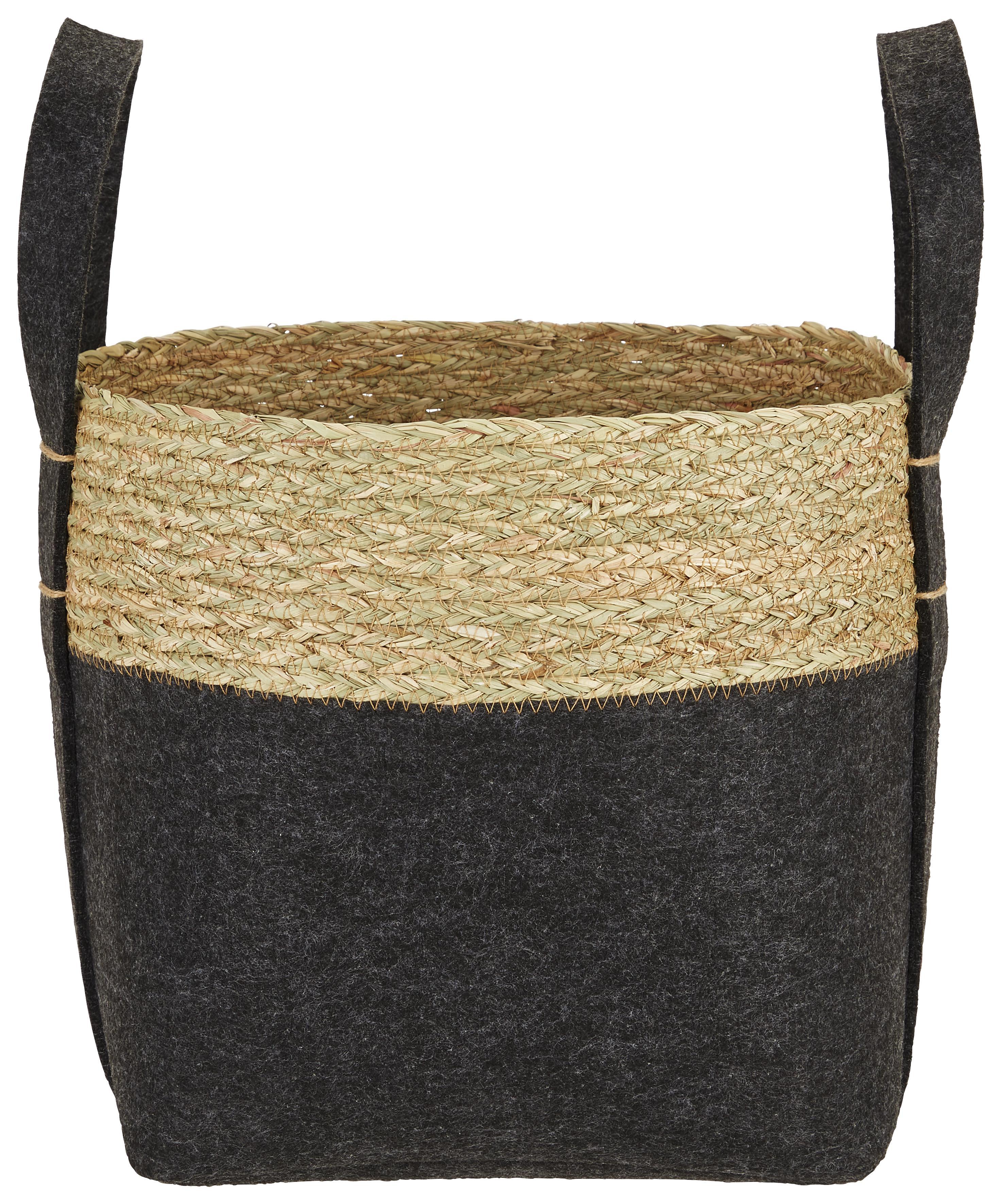 Kosár Albero - Fekete, modern, Természetes anyagok/Textil (30/30/30cm) - Luca Bessoni