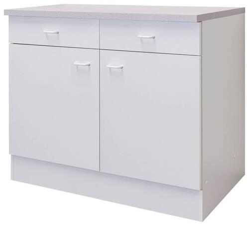 Alsószekrény Speed - világosszürke/fehér, Konventionell, faalapú anyag (100/85/50cm) - Best Price