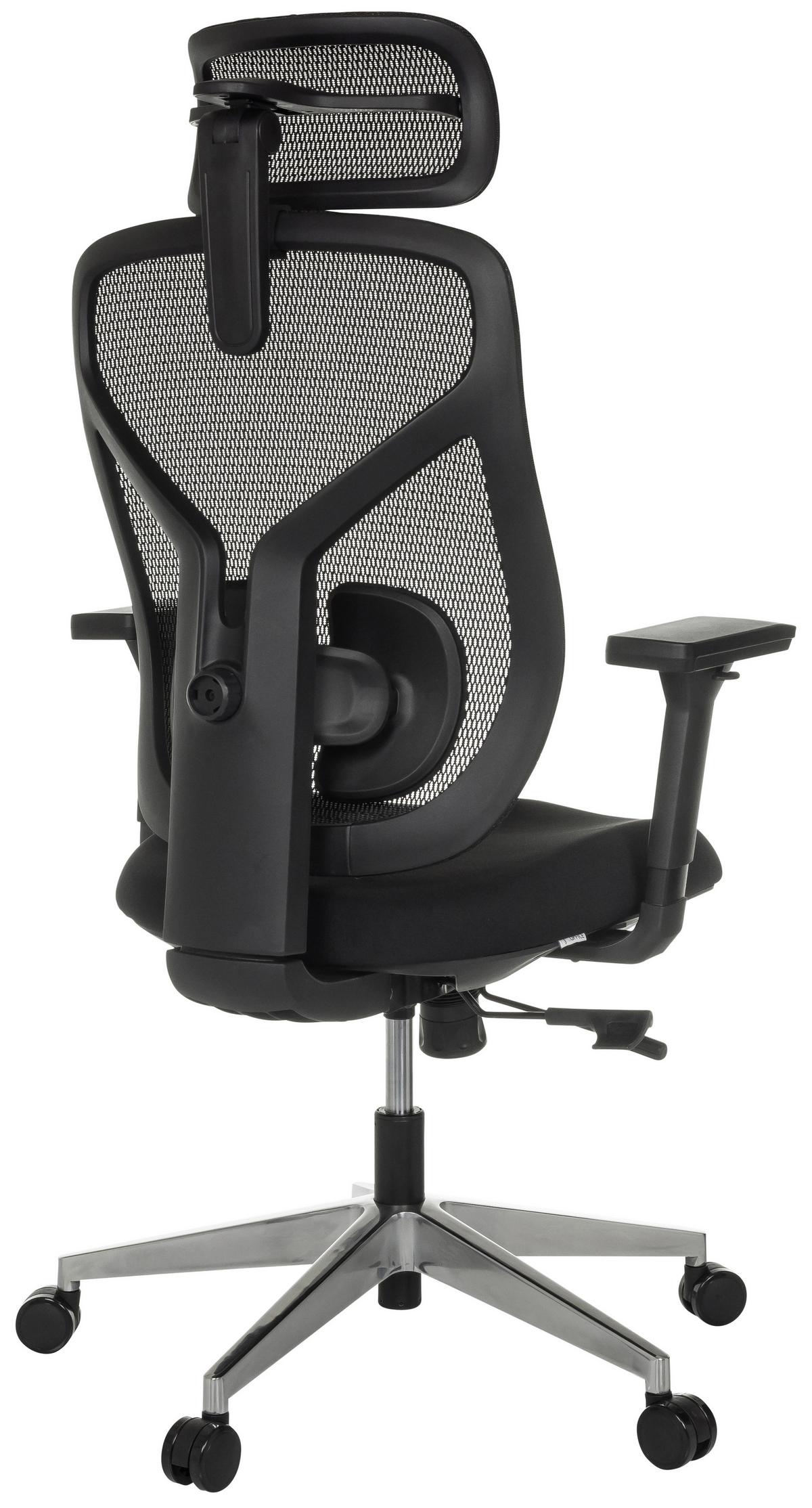 Drehstuhl Cassilis B Schwarz B: 70 Cm - Silberfarben/Schwarz, MODERN, Kunststoff/Textil (70/123 - 146/65cm) - MID.YOU