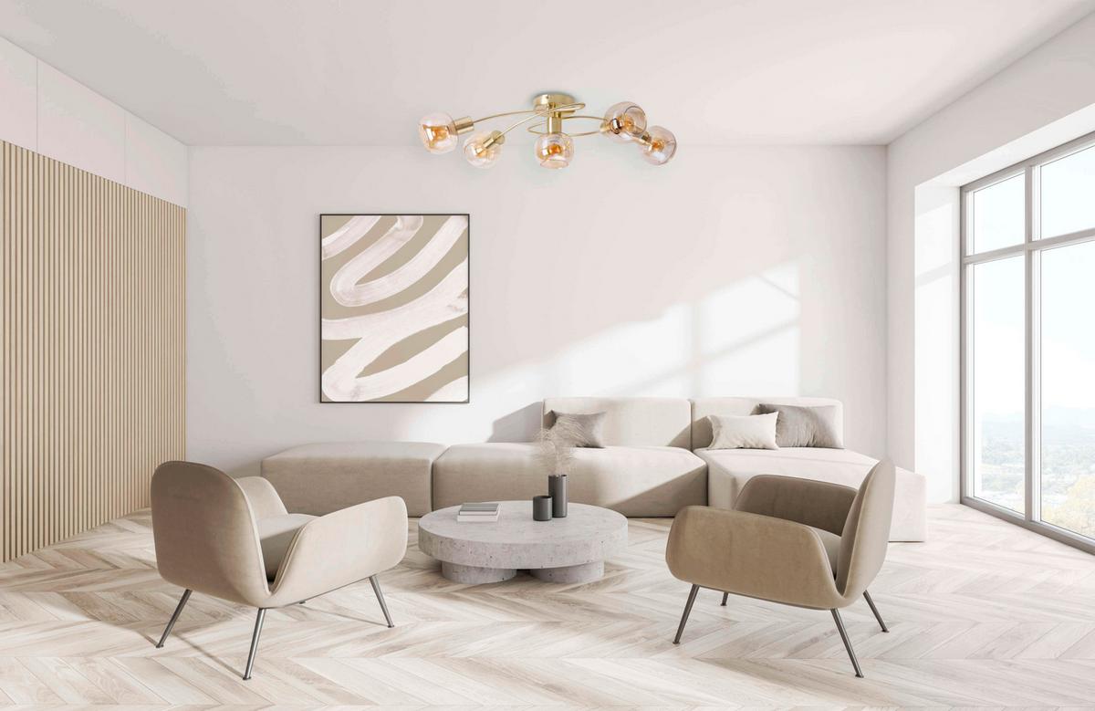 Led-deckenleuchte Libby - Messingfarben, Design, Glas/Metall (36/21cm) - Näve