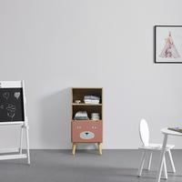 Regál do dětského pokoje LANNY růžový - barvy borovice/pink, Moderní, dřevo (40/86/31cm) - Bessagi Kids