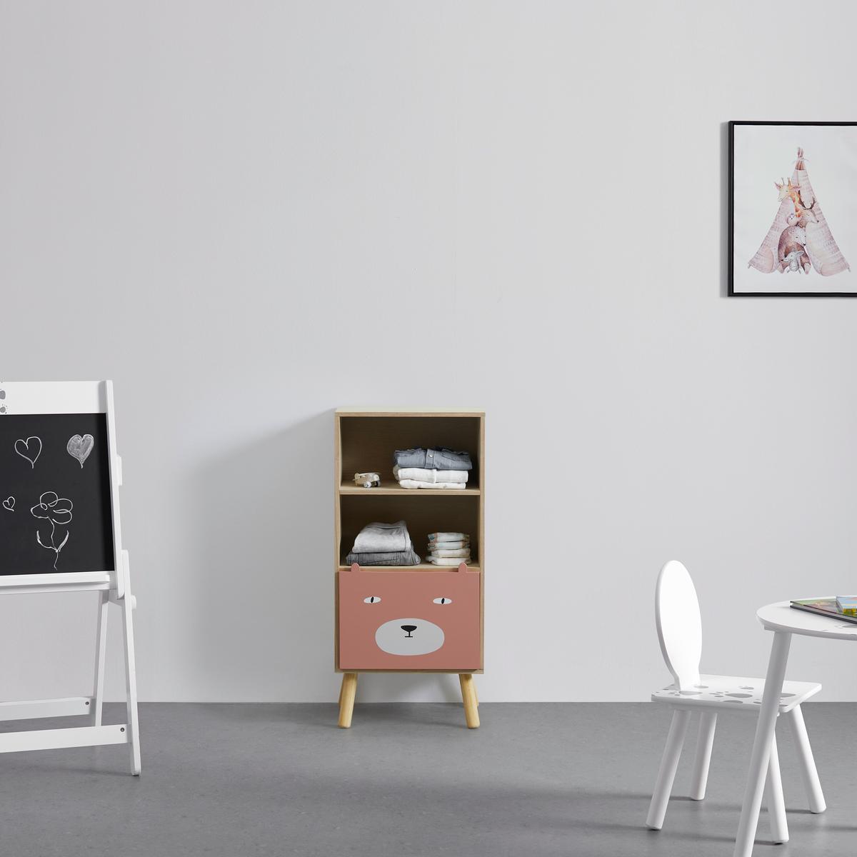 Regál do dětského pokoje LANNY růžový - barvy borovice/pink, Moderní, dřevo (40/86/31cm) - Bessagi Kids