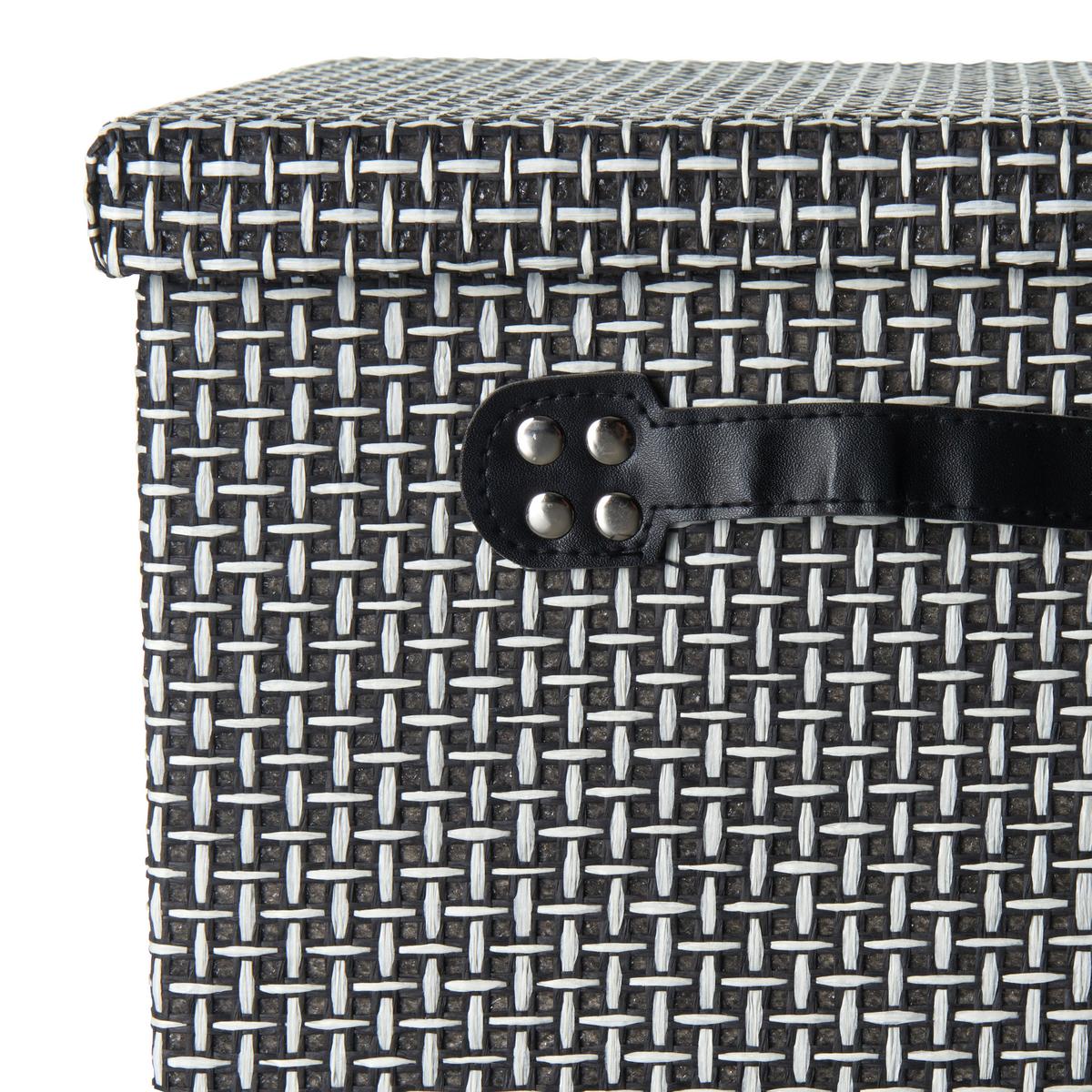 BOX S VEKOM FOLDABLE - čierna/biela, kartón/textil (29,5/28/30cm) - Mömax