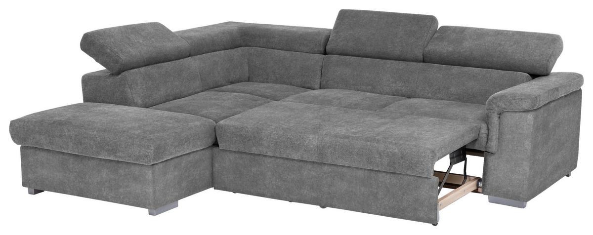 Sedací souprava MILLA šedá levý roh - šedá, Basics, dřevo/textil (217/252cm)