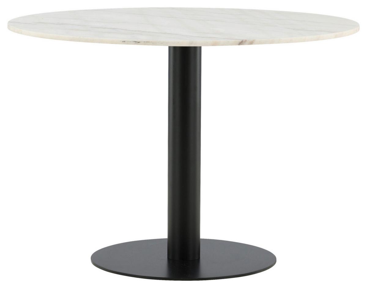 Esstisch Estelle - Schwarz/Weiß, Design, Stein/Metall (106/106/75cm) - Livetastic