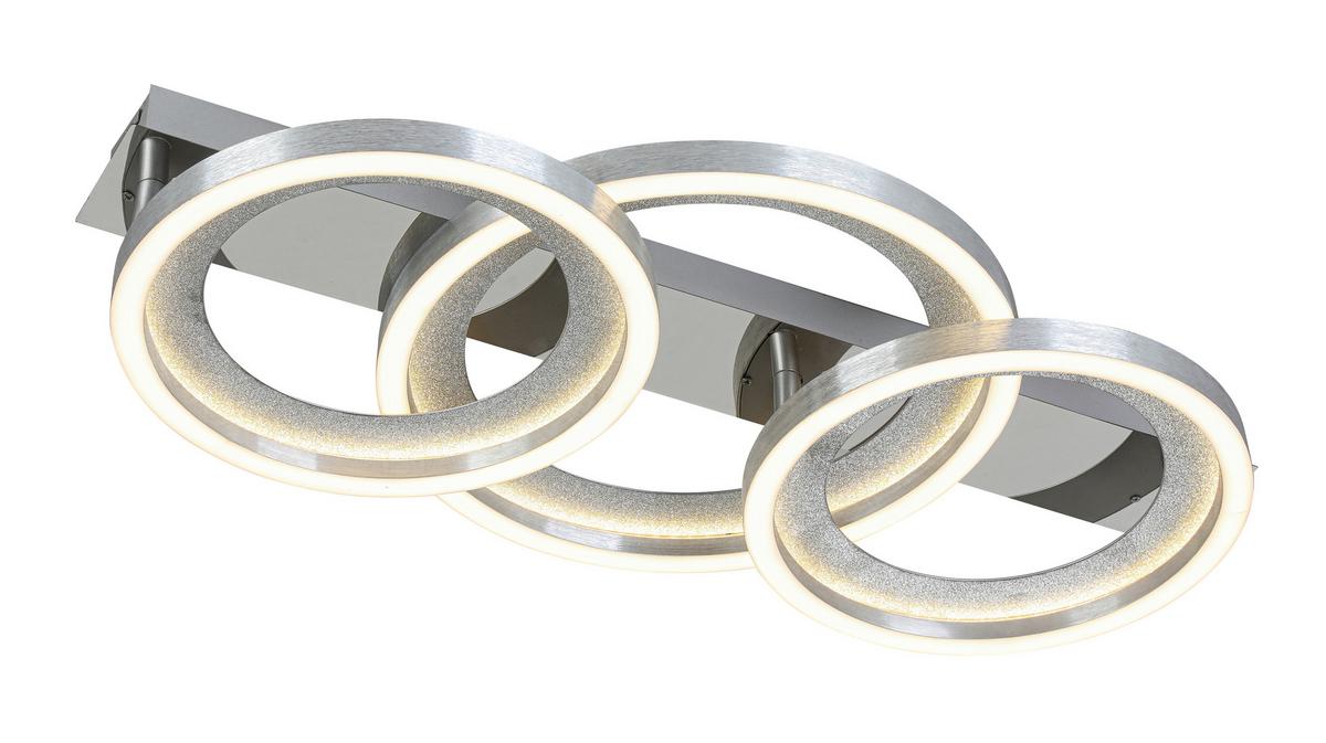 LED-DECKENLEUCHTE CILIA - Chromfarben/Silberfarben, Basics, Kunststoff/Metall (58,5/30,4/8cm) - Luca Bessoni