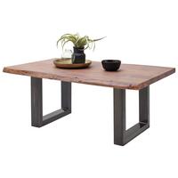 Couchtisch Holz Massiv Cartagena Walnuss/Nickelfarben - Walnussfarben/Nickelfarben, MODERN, Holz/Metall (110/45/70cm)