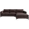 Ecksofa Packo Dunkelbraun S: 265x160 Cm - Dunkelbraun/Schwarz, Design, Textil (265/160cm) - Livetastic