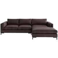 Ecksofa Packo Dunkelbraun S: 265x160 Cm - Dunkelbraun/Schwarz, Design, Textil (265/160cm) - Livetastic