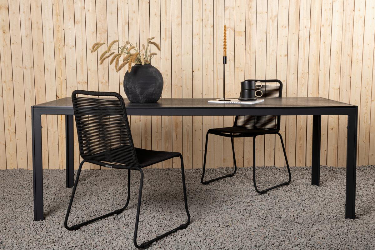 Gartentisch Break Aluminium L: 205cm - Schwarz, KONVENTIONELL, Metall (205/90/73,5cm) - Gardenson