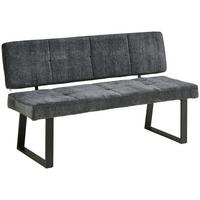 Sitzbank Magnus Dunkelgrau, B: 140 cm - Dunkelgrau/Schwarz, LIFESTYLE, Textil/Metall (140/85/56,5cm) - MID.YOU