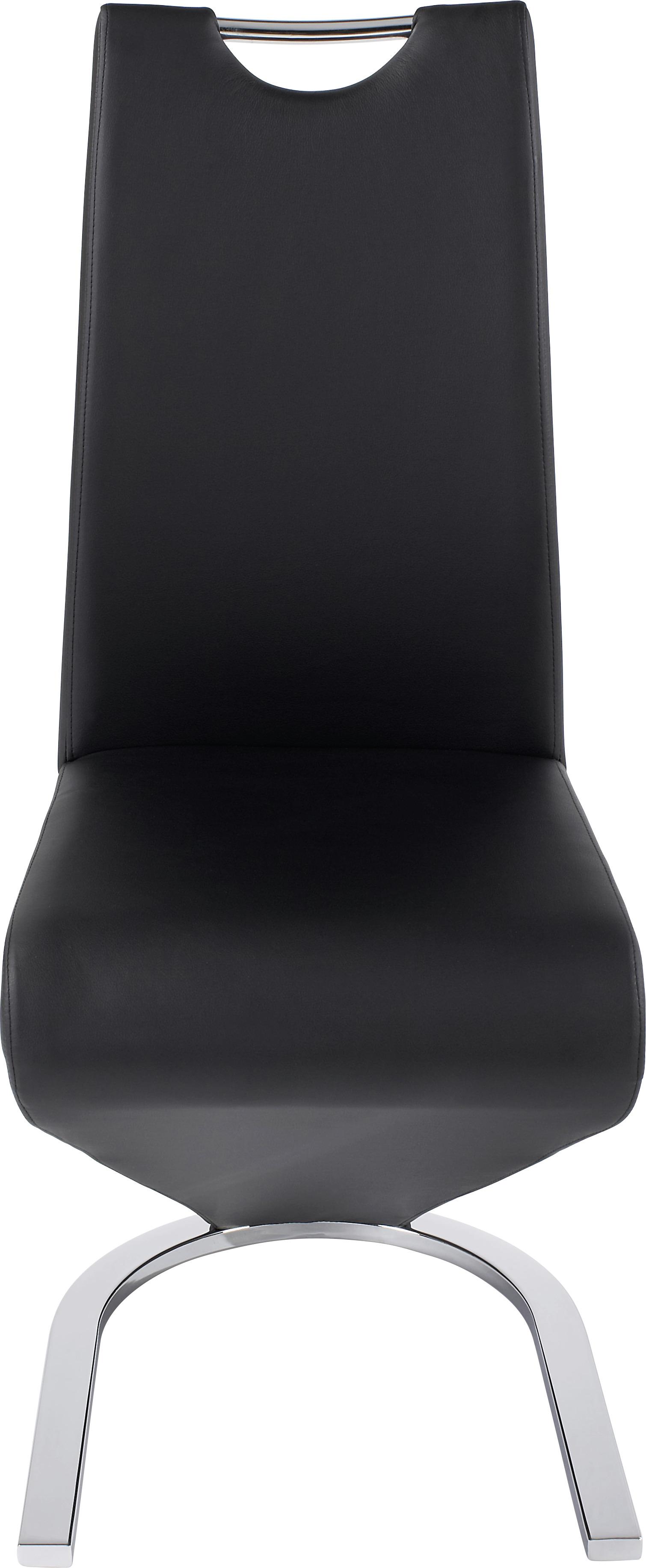 Schwingstuhl AMADO CPS aus Lederlook/Metall in Schwarz/Silber Front