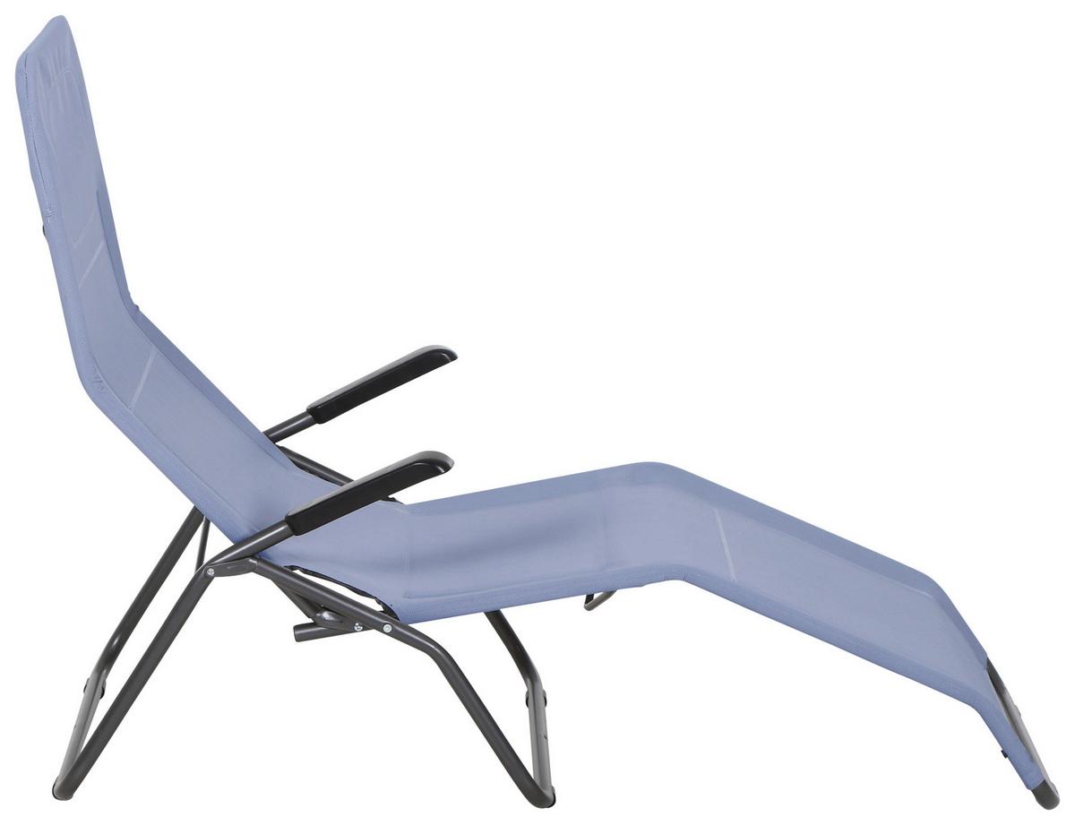 Sonnenliege J40966 Stahl, Klappbar - Anthrazit/Hellblau, MODERN, Textil/Metall (72,5/103,5/144cm) - Siena Garden