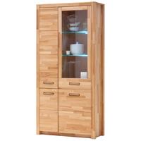 VITRINE Buchefarben, B: 98 cm - Buchefarben, Design, Glas/Holz (98/203/40cm) - MID.YOU
