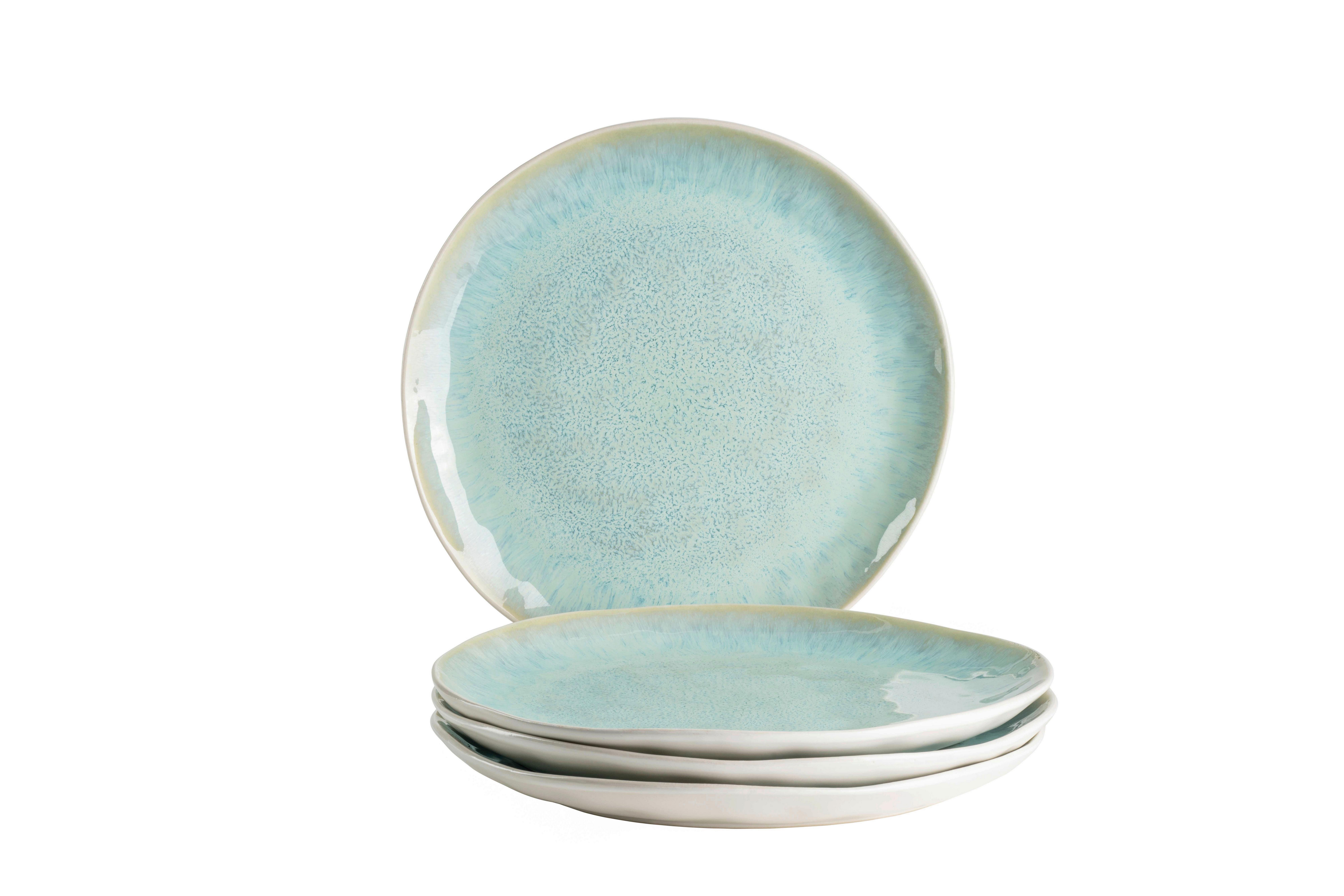 Speiseteller Frozen Keramik 4--Teilig. Grün Rund - Grün, Basics, Keramik (27,5cm) - Mäser