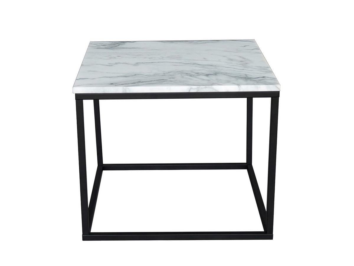 COUCHTISCH Marmor B: 60cm - Schwarz/Weiß, Design, Stein/Metall (60/60/50cm) - MID.YOU
