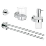 Grohe Badezimmerset Essentials Bad Set 40846001 - Chromfarben, MODERN, Glas/Metall - Grohe