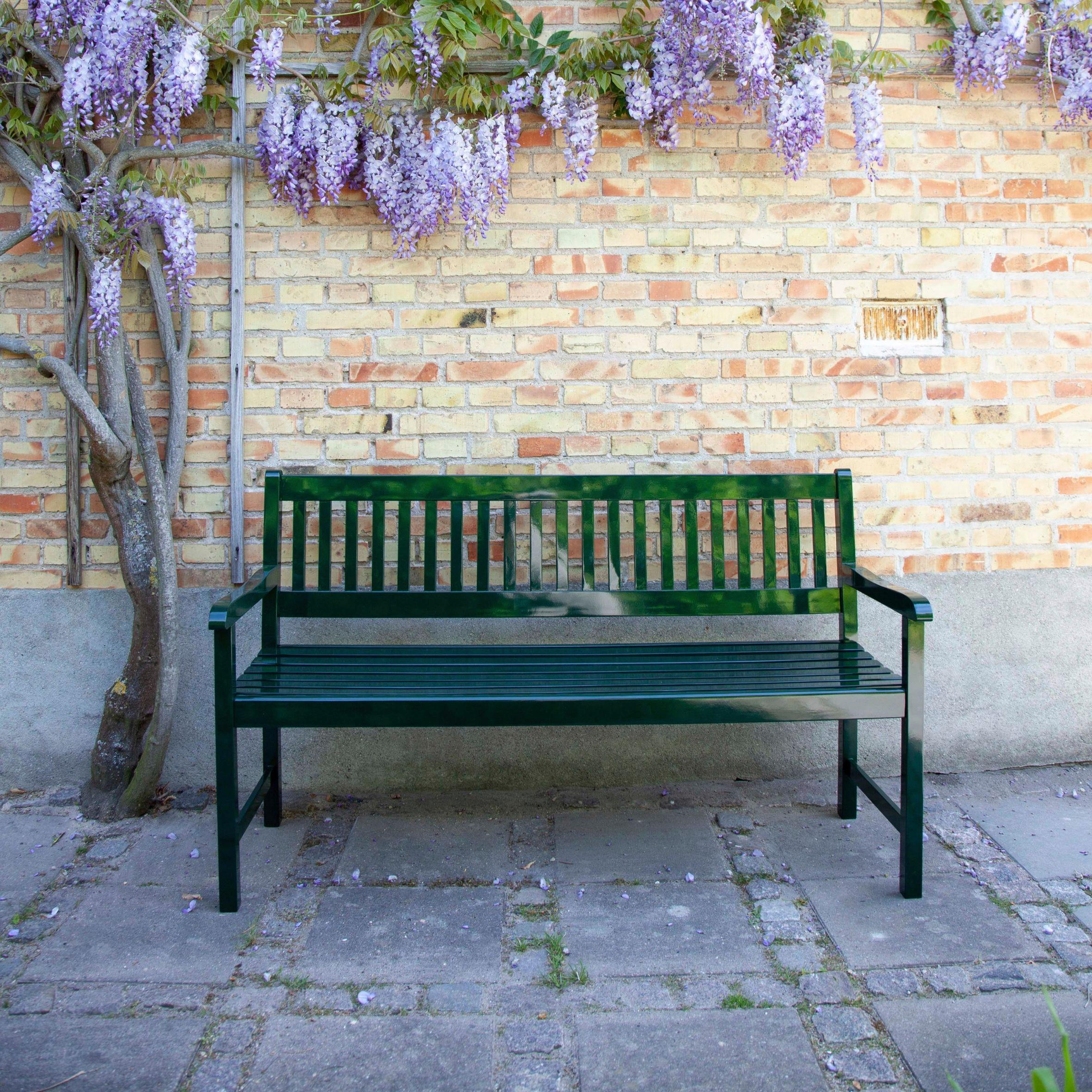 Gartenbank Mahagoniholz 3-Sitzer Brighton - Dunkelgrün/Grün, Natur, Holz (150/89/59cm) - Gardenson