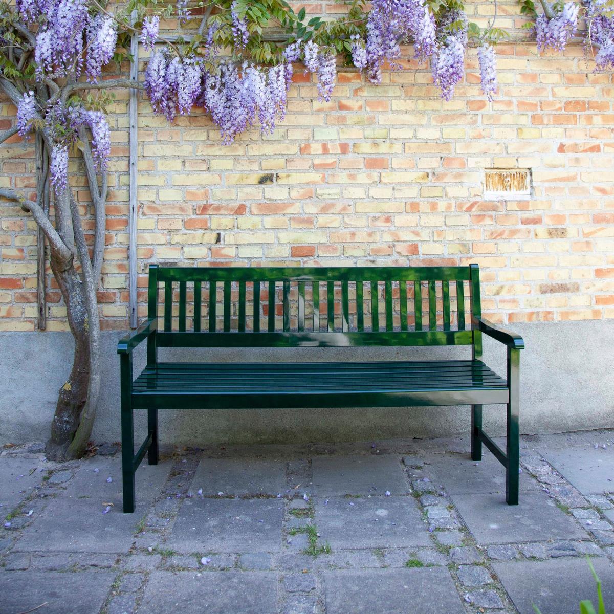 Gartenbank Mahagoniholz 3-Sitzer Brighton - Dunkelgrün/Grün, Natur, Holz (150/89/59cm) - Gardenson