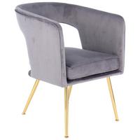 ŽIDLE S PODRUČKAMI JOLENE - šedá/barvy zlata, Moderní, kov/textil (60/77/63cm) - MID.YOU