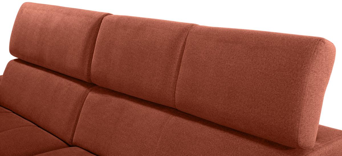Ecksofa Mit Bettkasten Perry Rostfarben 292x183 Cm - Rostfarben/Silberfarben, Design, Textil (183/292cm) - Livetastic