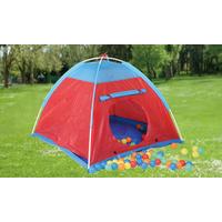 Spielzelt Metall/Texil Mit 100 Spielbällen Rot/Blau - Blau/Rot, Basics, Textil/Metall (110/84/110cm)