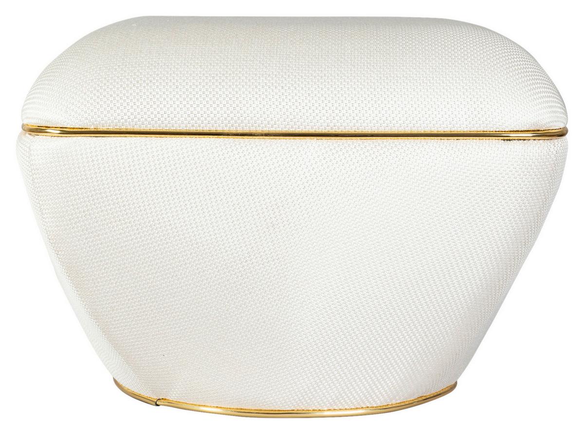 Hocker Contessa Beige/Goldfarben D: 60 cm - Beige/Goldfarben, Design, Textil (60/42,5cm) - Kayoom