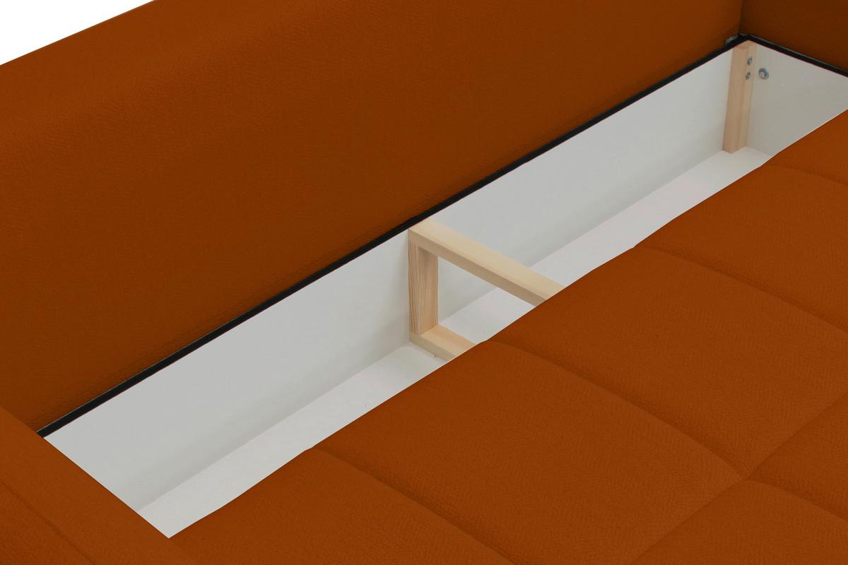 Schlafsofa Supra, Orange B: 245 Cm - Schwarz/Orange, Design, Holz/Textil (245/90/117cm) - MID.YOU