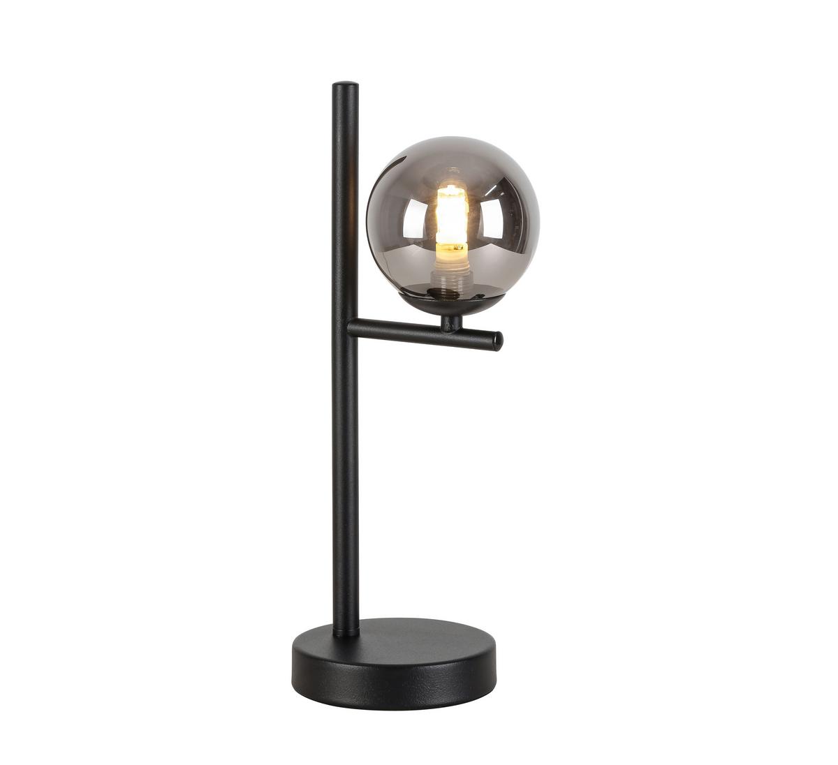 Stolná lampa LISIB, V:36,5 cm - čierna/chrómová, Romantik / Landhaus, kov/sklo (13/12/36,5cm) - Mömax