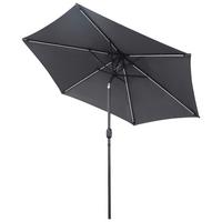 Sonnenschirm Led Dm: 270 Cm Led-Beleuchtung Dunkelgrau - Dunkelgrau, MODERN, Textil/Metall (270/236cm) - Beldano