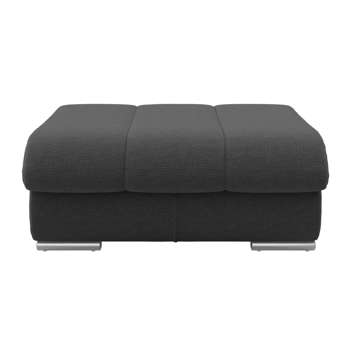 Hocker Multi schwarz, B: 100cm - Chromfarben/Schwarz, MODERN, Textil (100/43/80cm) - Luca Bessoni