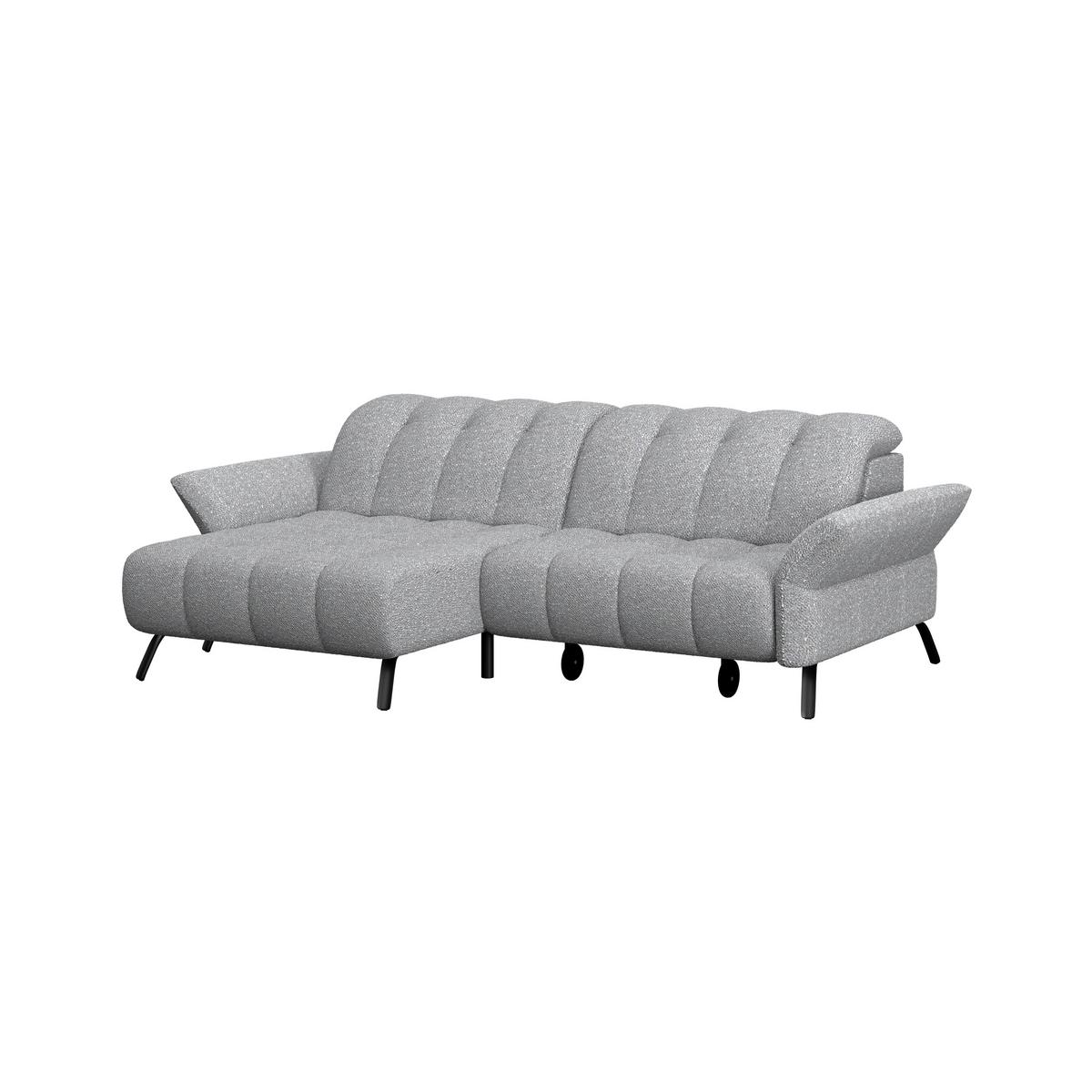 Ecksofa Coast Silber, 173x244cm - Silberfarben/Schwarz, KONVENTIONELL, Holzwerkstoff/Textil (173/244cm)