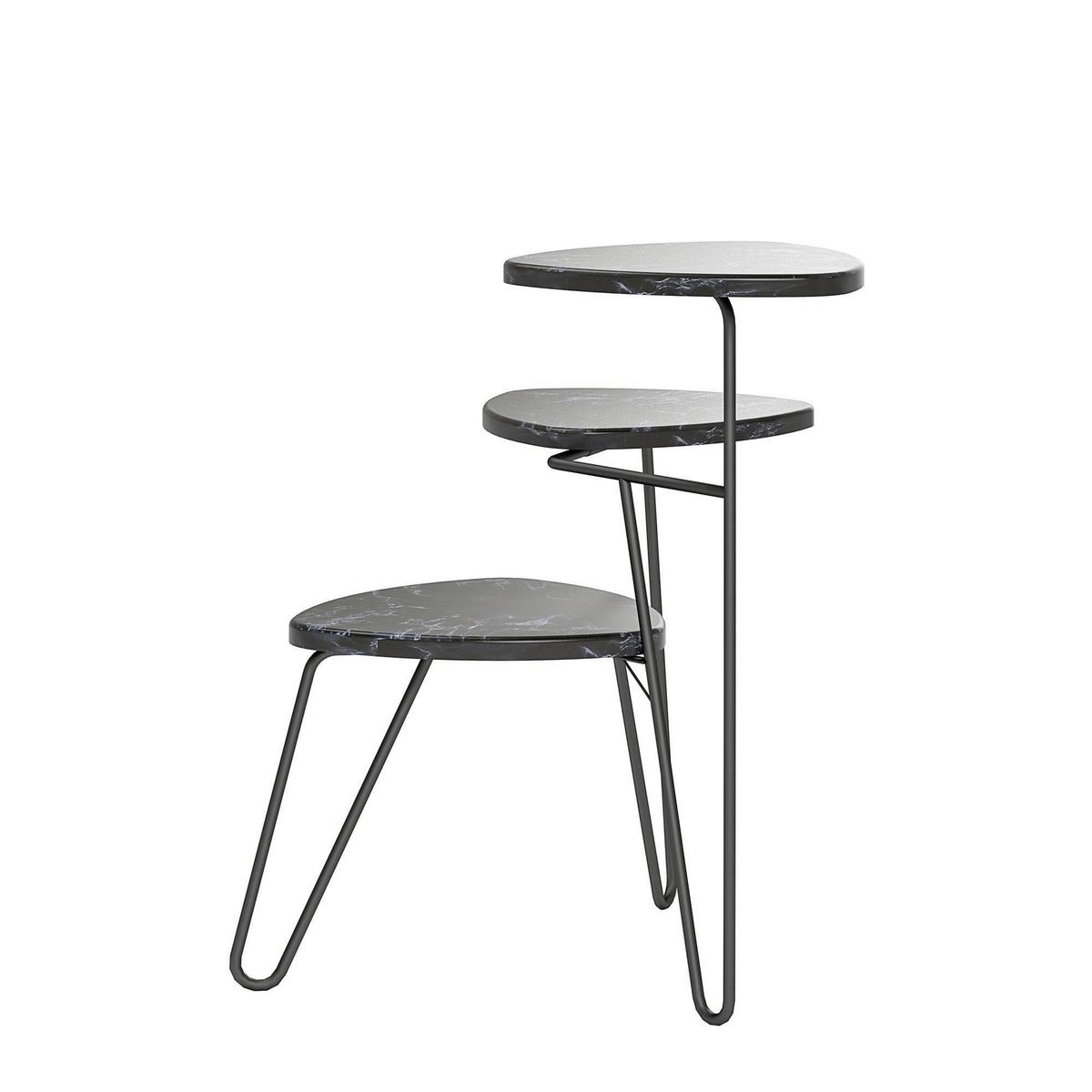 Blumenständer Athena Schwarz B: 55cm - Schwarz, Design, Holzwerkstoff/Metall (55/63/52cm) - MID.YOU