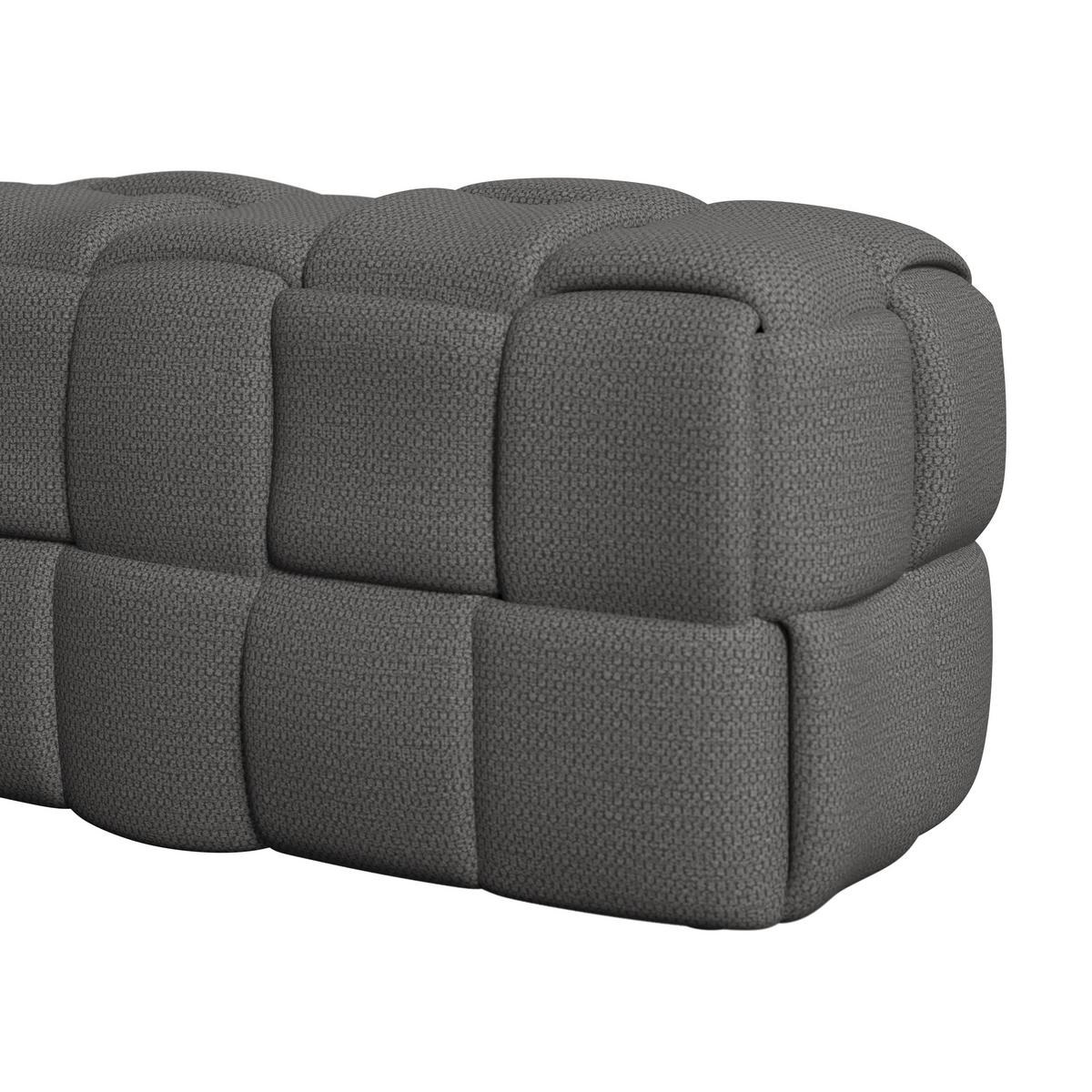 Moderná lavica ELLA tmavosivá, buklé - čierna/tmavosivá, Modern, drevo/textil (110/45/45cm) - Bessagi Home