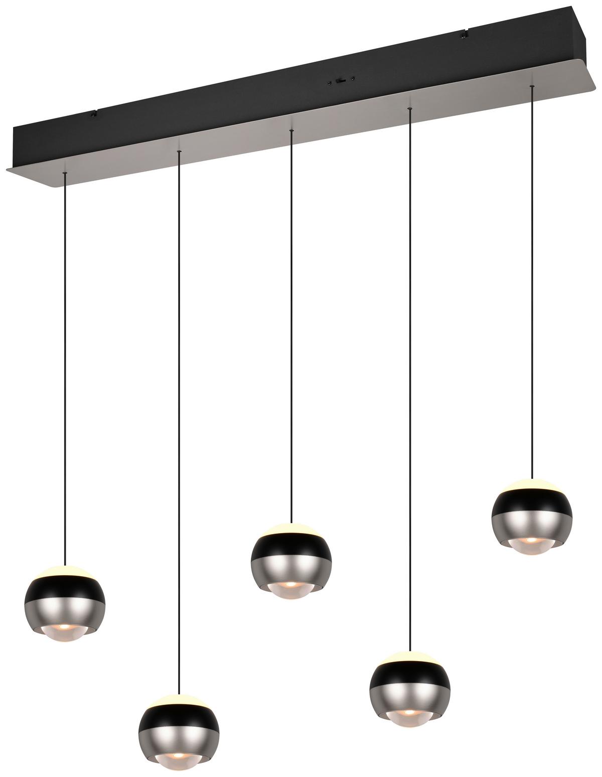 Led-pendelleuchte 344410507 Orbit - Schwarz/Nickelfarben, Design, Metall (100/10,5/200cm) - Trio Leuchten