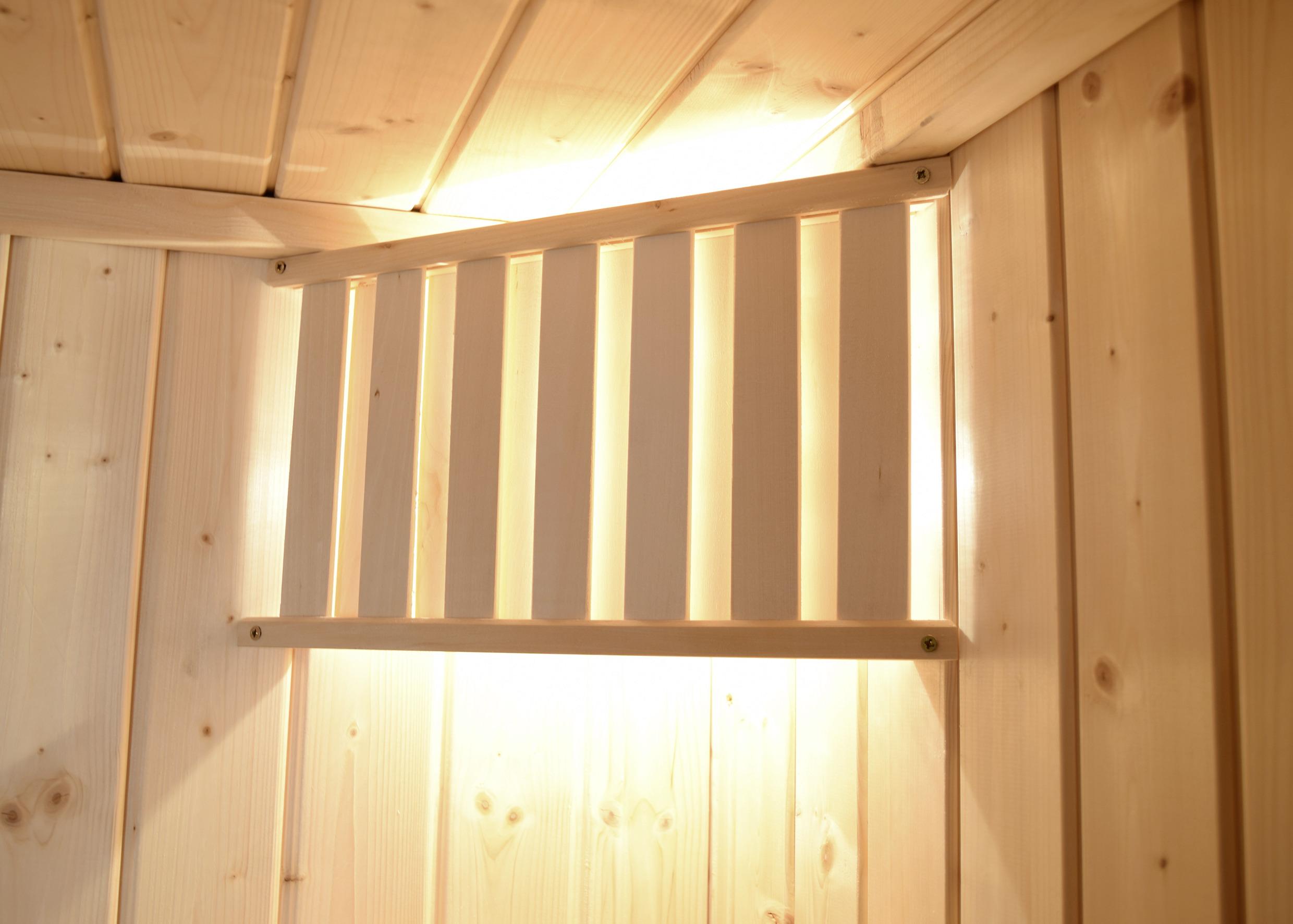 Saunaleuchte 40 W, 23x45 cm inkl. Kabel + Holzblendschirm - Fichtefarben, MODERN, Holz (23/45cm)