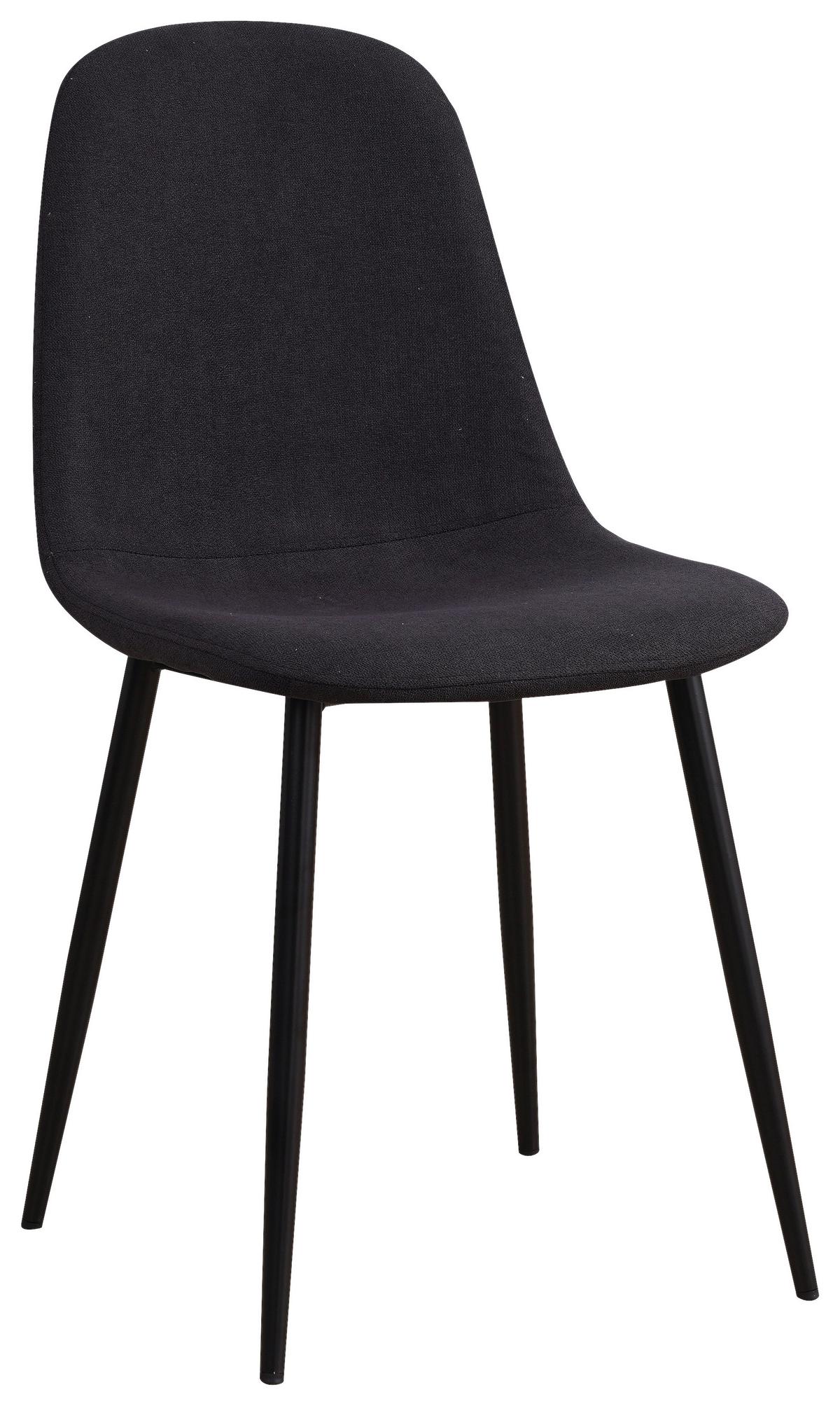 Stuhl Lola Schwarz Lola - Schwarz, Basics, Textil/Metall (43/85/54cm) - P & B