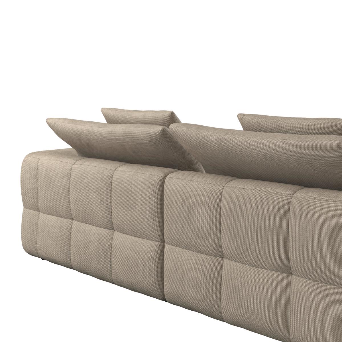 Pohovka LEA, béžová žinylka - černá/béžová, Moderní, kov/dřevo (284/87/110cm) - Bessagi Home