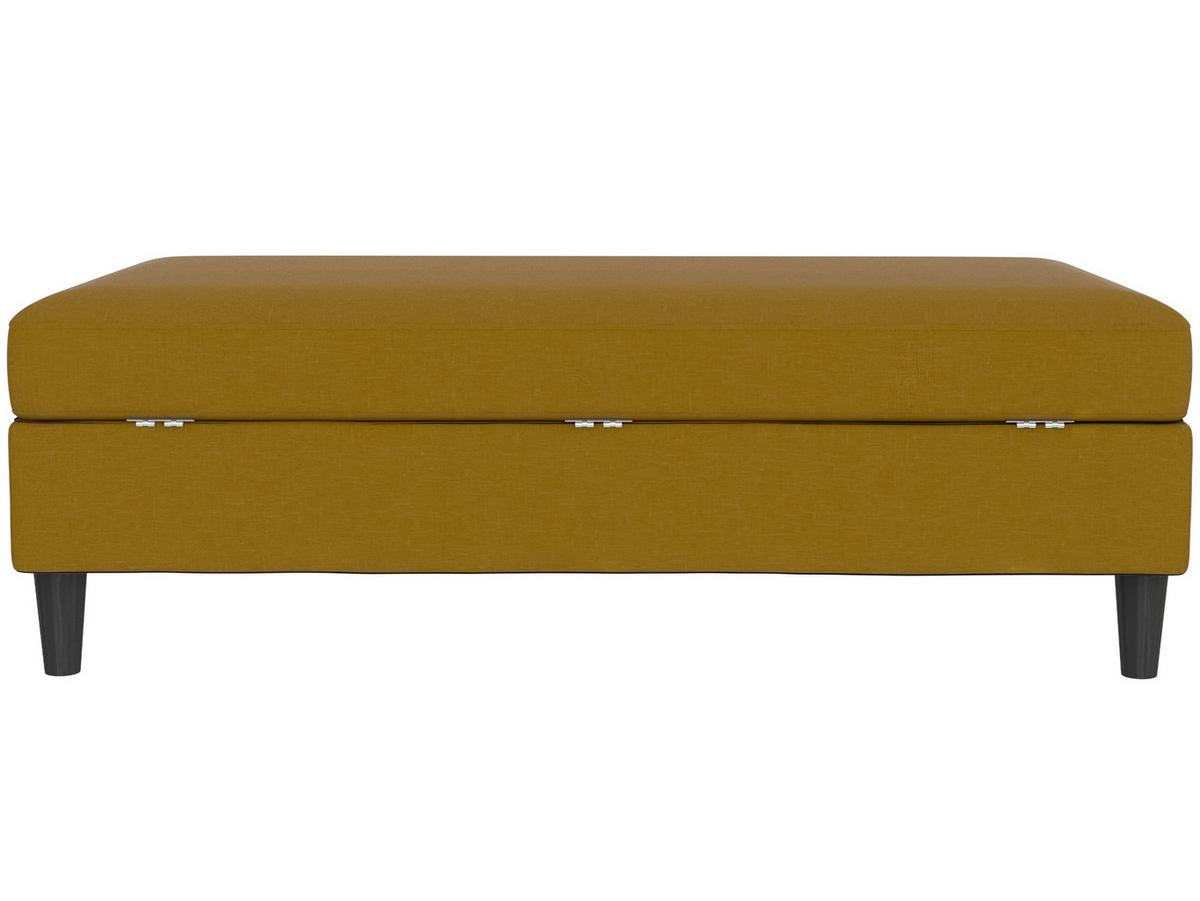 Hocker Hannover Currygelb, mit Stauraum - Currygelb/Schwarz, Basics, Textil (130/43/69cm) - Livetastic