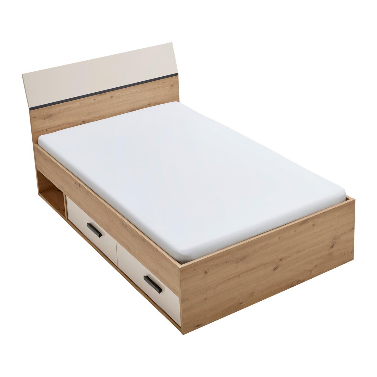 POSTEL S ÚLOŽNÝM PROSTOREM CASA MIA - kašmírová/dub artisan, Konvenční, kompozitní dřevo (120/200cm)