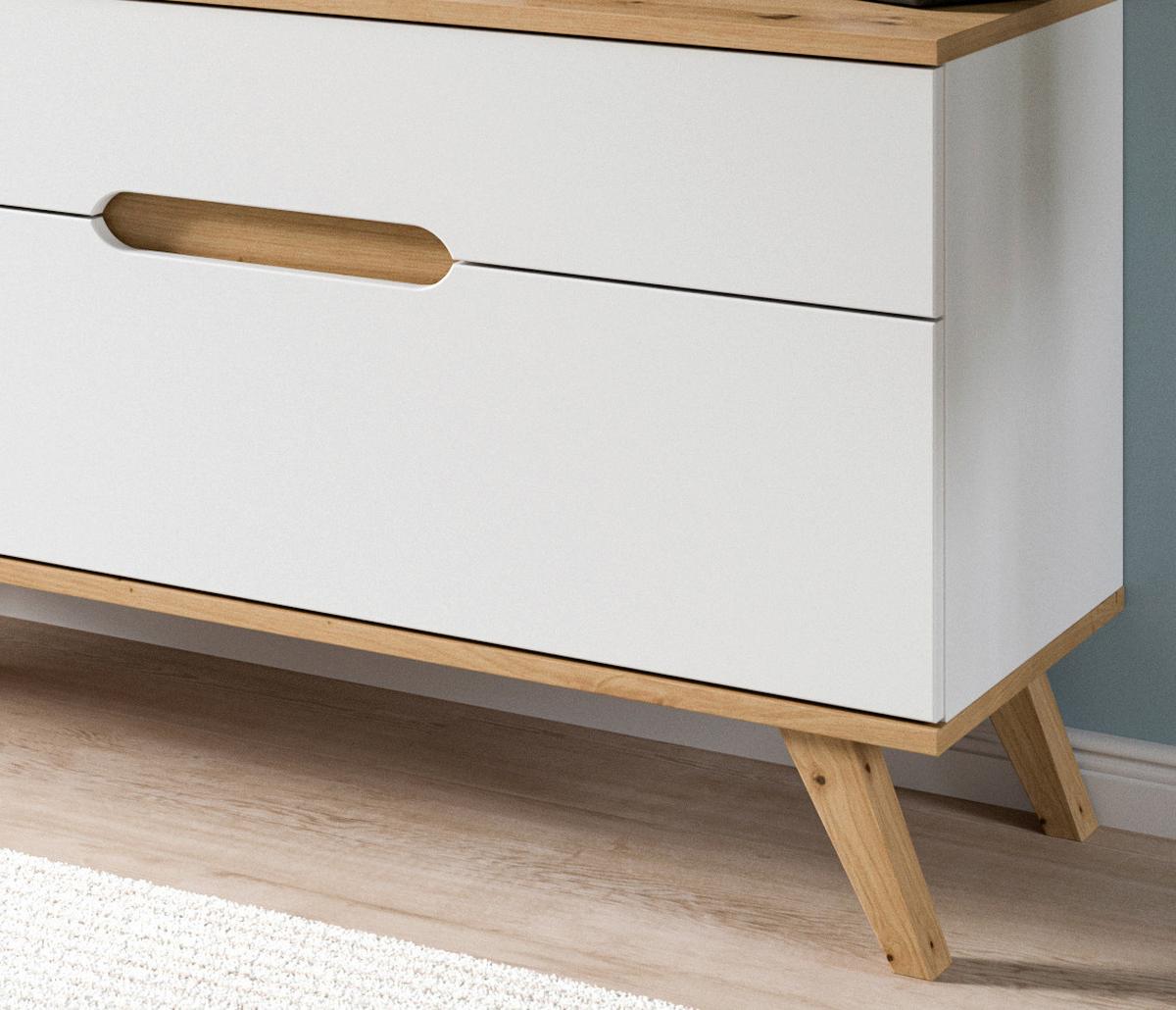 Lowboard Stockholm Eichefarben/weiß B: 140 Cm - Eichefarben/Weiß, Design, Holzwerkstoff (140/60/40cm) - MID.YOU