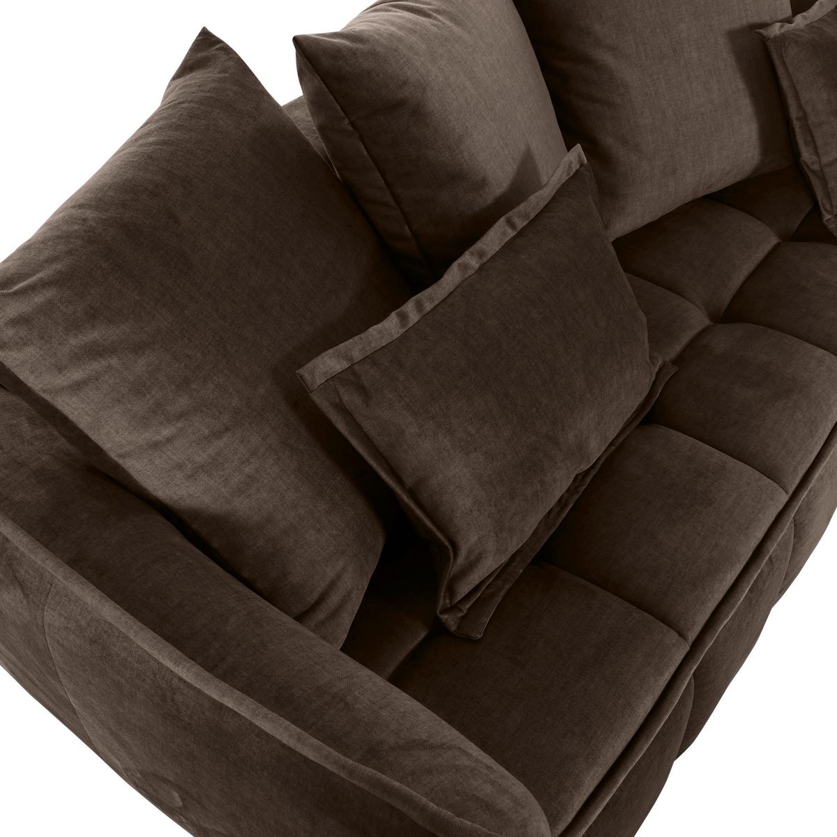 2-Sitzer-Sofa Mit Schlaffunktion Meyford B:250cm - Dunkelbraun/Schwarz, KONVENTIONELL, Textil (250/70/118cm) - MID.YOU